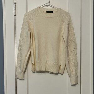 Elsamanda ivory cable knit sweater wool alpaca blend size medium